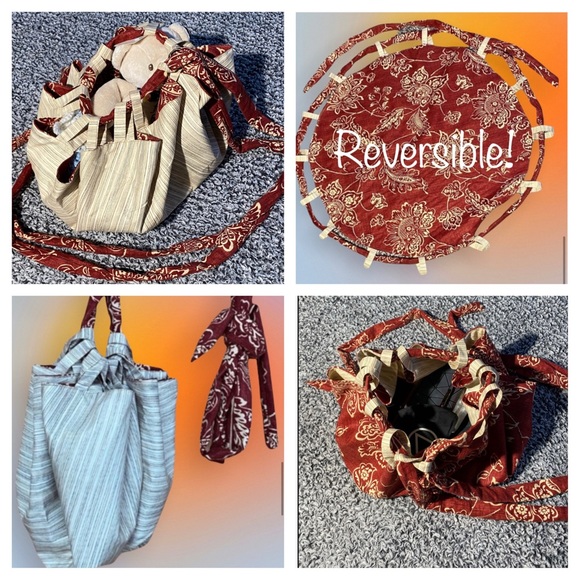 Handmade Reversible One of a Kind Handbag OOAK Durable Tote - Picture 6 of 16